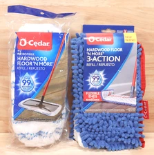 O-Cedar HARDWOOD FLOOR 'N MORE Refill Microfiber Mop & 3 Action Refill (2 PACK)