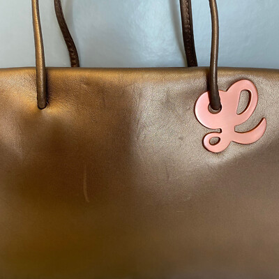 LOEWE ゴールドレザーバッグ LOEWE Vintage Gold Small Leather Tote Bag | eBay