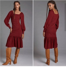 Anthropologie NWT burgundy dress size XS