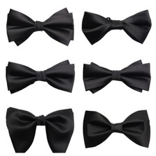 Men Solid Black Bow Tie Wedding Party Formal Business Suit Tuxedo Shirt Bowtie