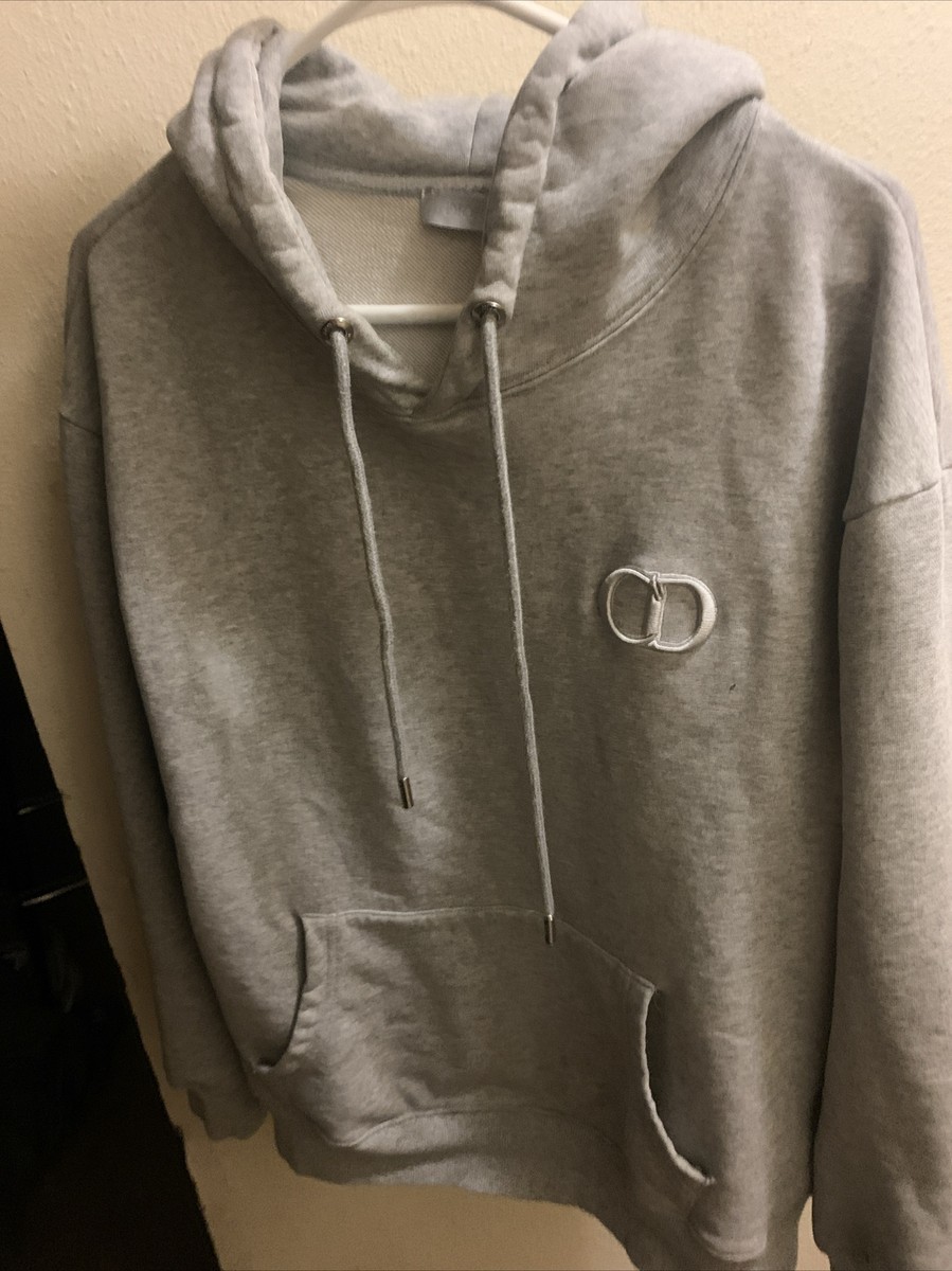 DIOR ディオール CD ICON HOODIE/刺繍 ロゴ パーカー Dior】ディオール ☆ CD Icon スウェットシャツ グレー 送料込