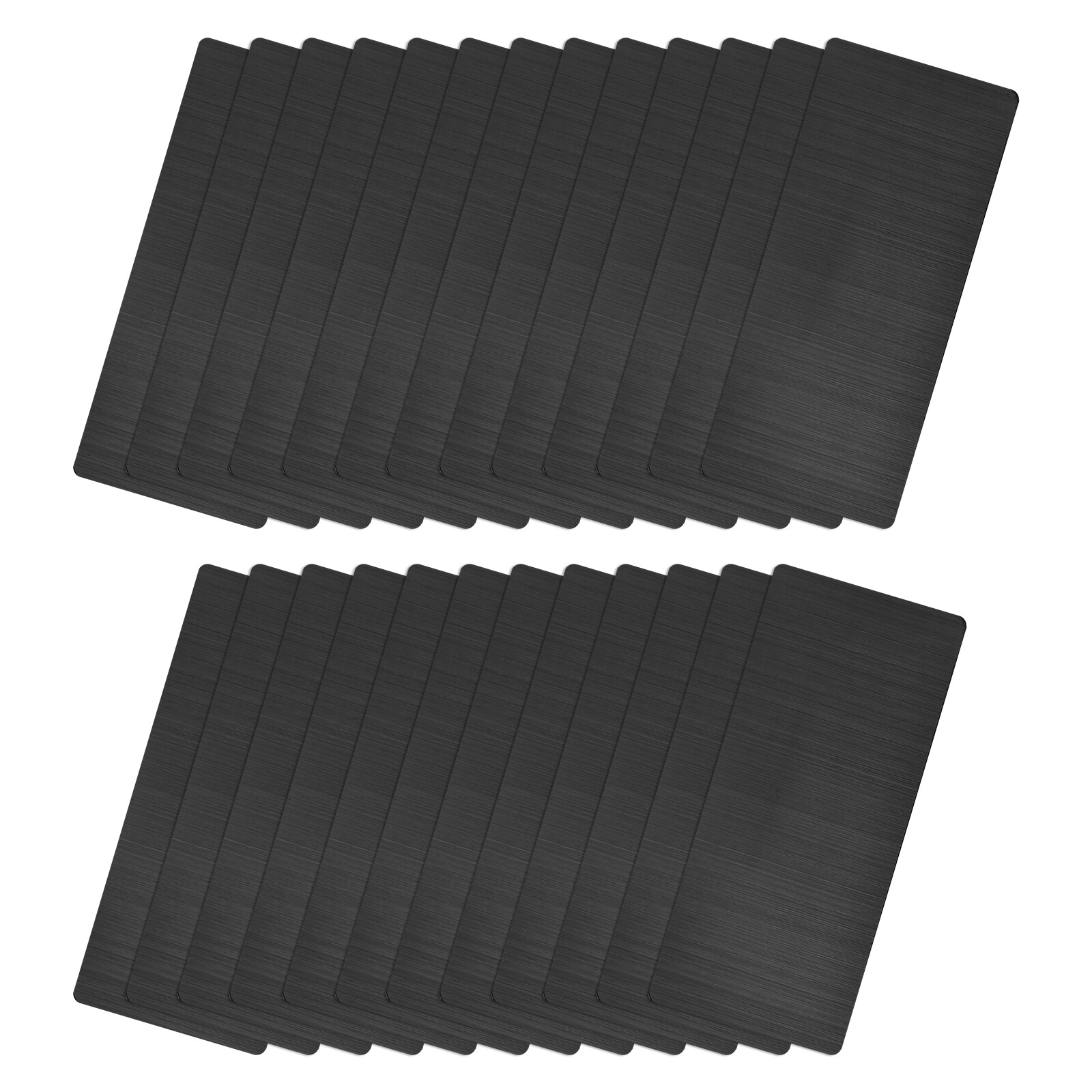 50x22x0.4mm Brushed 201 Stainless Steel Blank Metal Card Dark Gray 25 Pcs