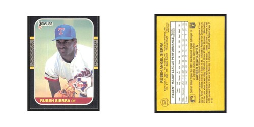 Ruben Sierra 1987 Donruss #346.0 Texas Rangers Baseball Card NM - Picture 3 of 3