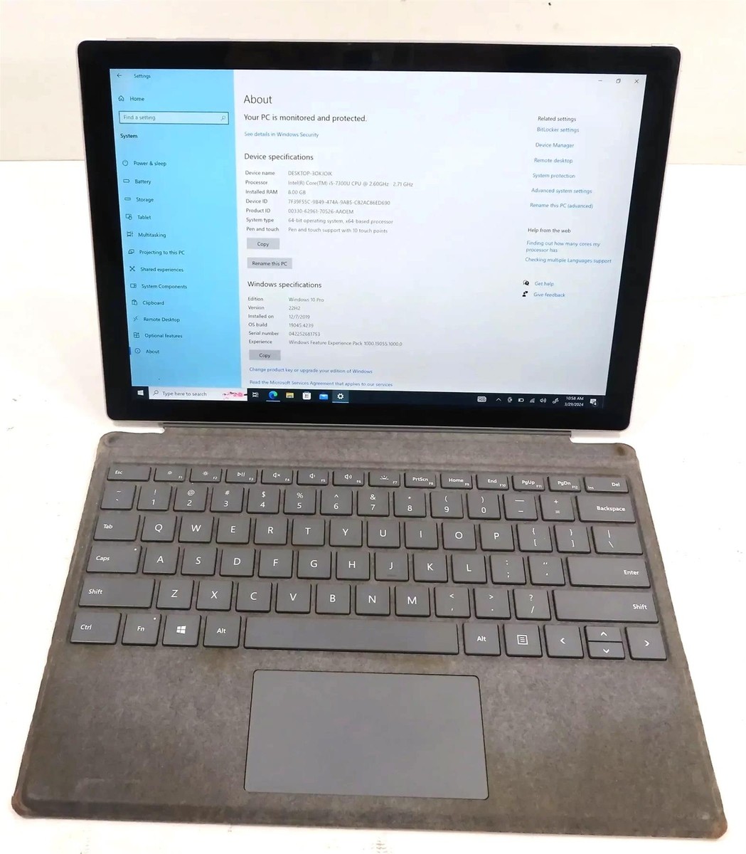 #742 Surface Pro 4 モデル1724 タブレット i5-6300 Microsoft Surface Pro 4 1724 i5-6300u @2.4GHz 4GB RAM 128GB