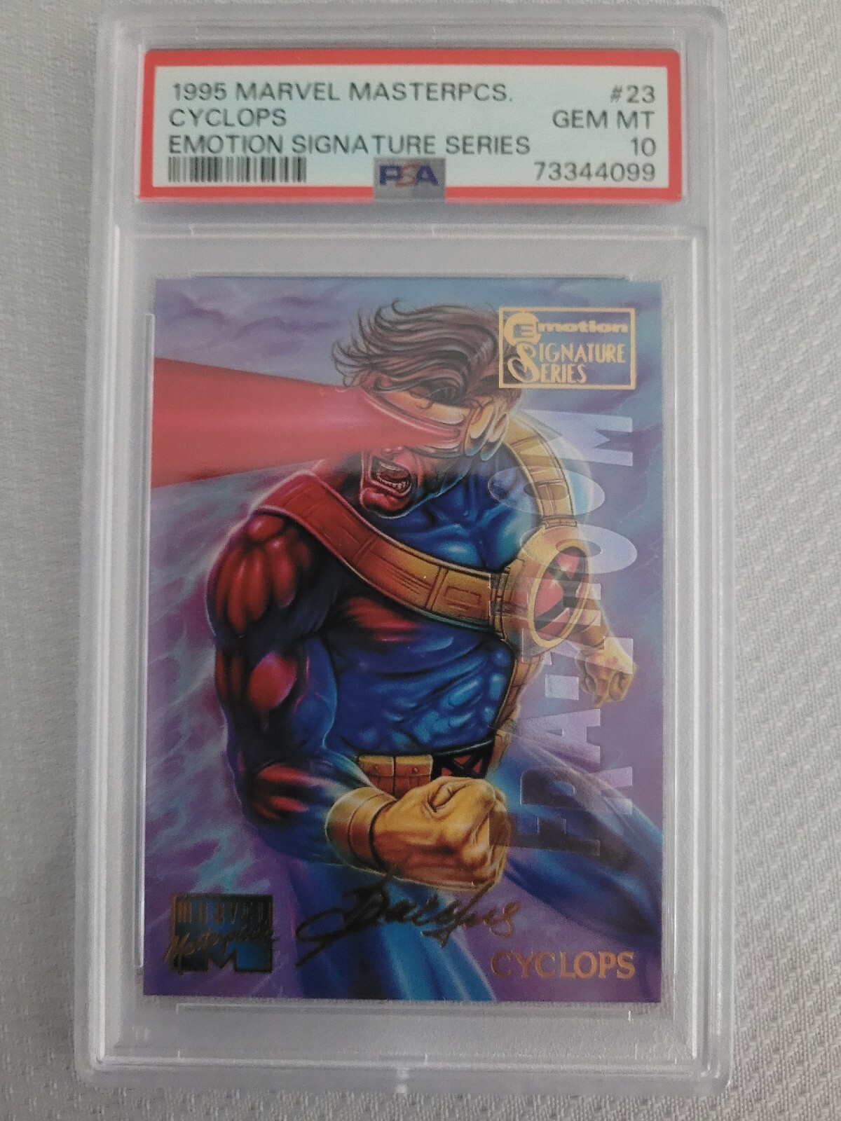 1995 Fleer Marvel Masterpieces Emotion Signature Series Cyclops #23 Psa 10 Pop 2