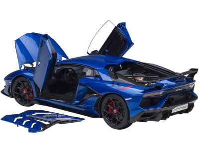 Autoart Lamborghini Aventador SVJ Blue Nethuns 1/18 Model Car