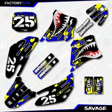 Blue & Yellow Savage Racing Graphics Kit fits 00-07 YAMAHA TTR125 TTR 125 decal