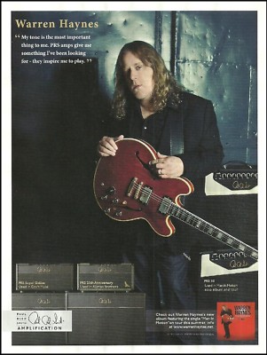 Warren Haynes 2011 Man In Motion PRS guitar amp ad 8 x 11 advertisement print