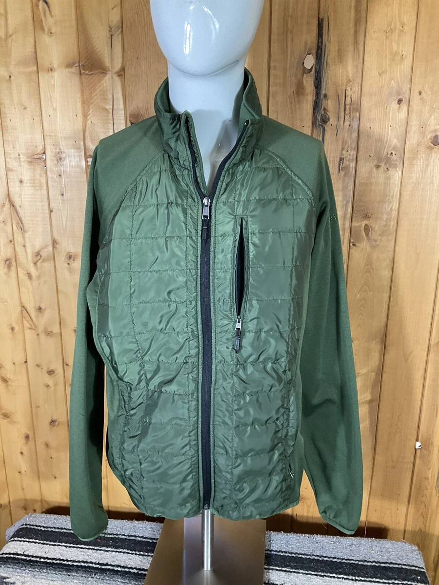 Orvis Long Sleeve Full Zip Quilted Mixed Media Jacket Green Lightweight Men  L/G | eBay