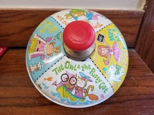 CHEIN PLAYTHINGS Nursery Rhymes Spinning Vintage Litho Metal Tin Top Made USA