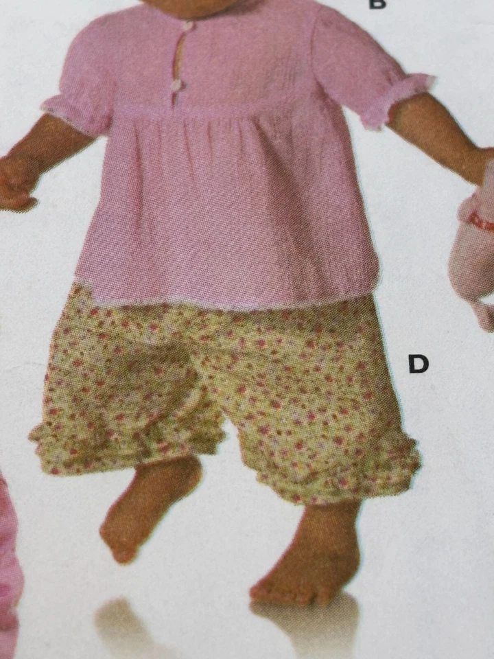 Burda Sewing Pattern 9645 Baby Toddler Girl Shirt Pants Outfit Easy 6M-3T Uncut - Image 4 of 4
