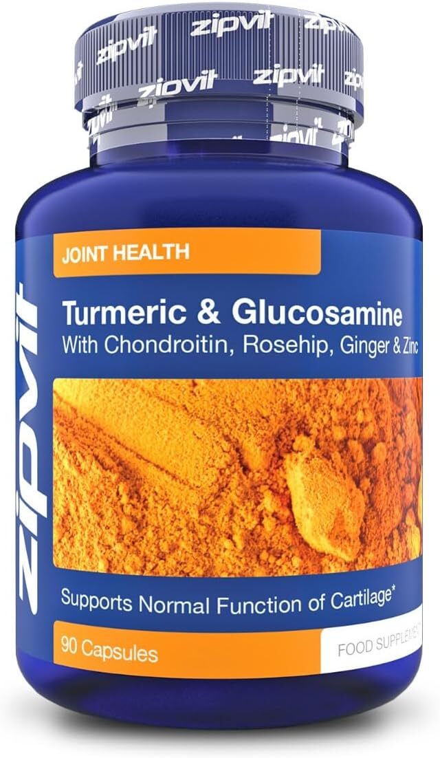 Turmeric and Glucosamine With Chondroitin, Rosehip, Ginger & Zinc 90