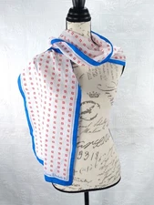 Vintage Queen Elizabeth 2 Cruise Ship Scarf 11" by 53" READ Description 