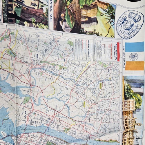 Rare Esso Vtg 1950s New York City NYC Linen Souvenir Map Manhattan, Burroughs - Picture 14 of 20