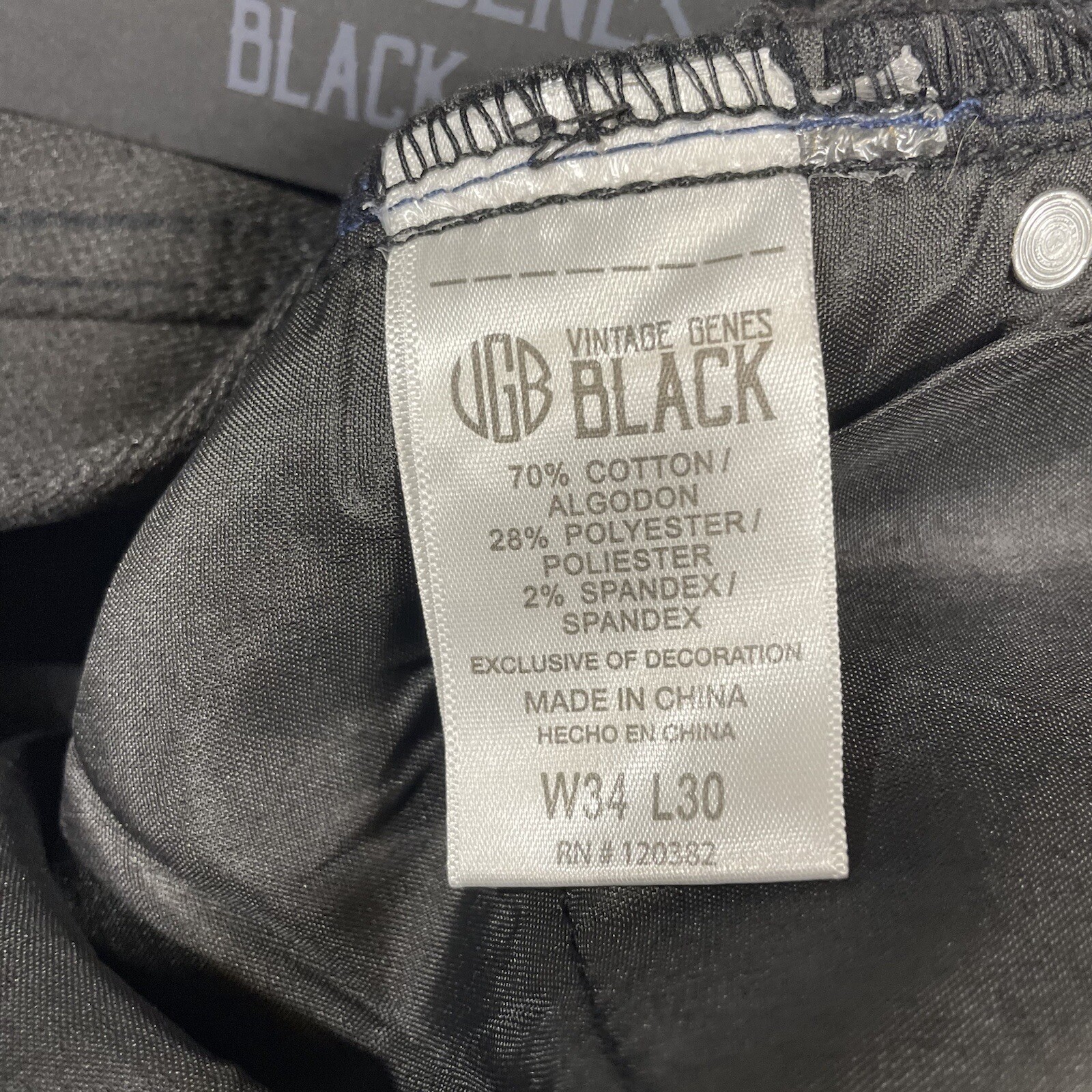 NEW UGB Underground Boys Men&rsquo;s 34x30 Slim Fit Stretch Black Jeans MEASURES 34x29