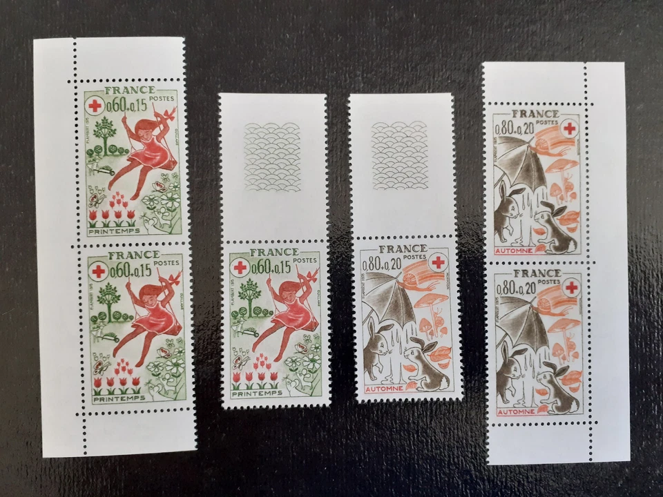 Frankreich - Rotes Kreuz 1975 - eindeutig aus Bogen und Heftchen Mi. 1942/3 - Bild 1 von 1