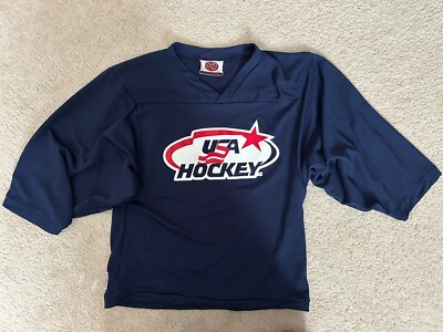 Vintage USA Hockey Blue Practice Jersey/Pullover YL Authentic K1 Apparel  RARE