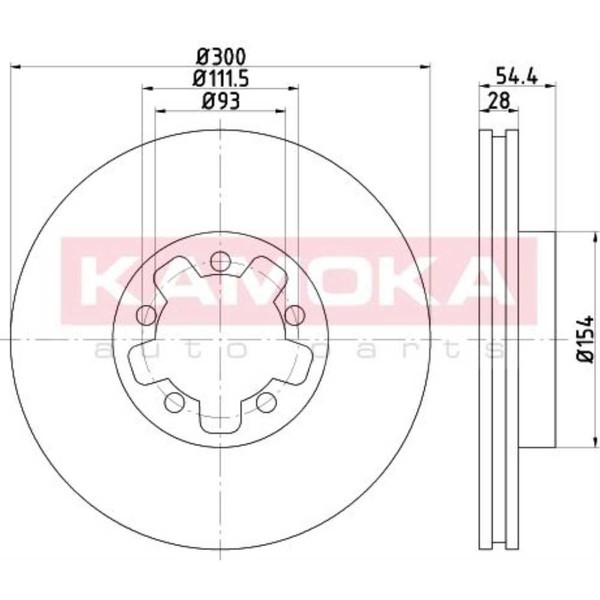 Kamoka 2X Bremsscheibe Vorne Ø300 Mm BelüFtet FüR Ford Transit Kasten Fa_ _ 2.4-image