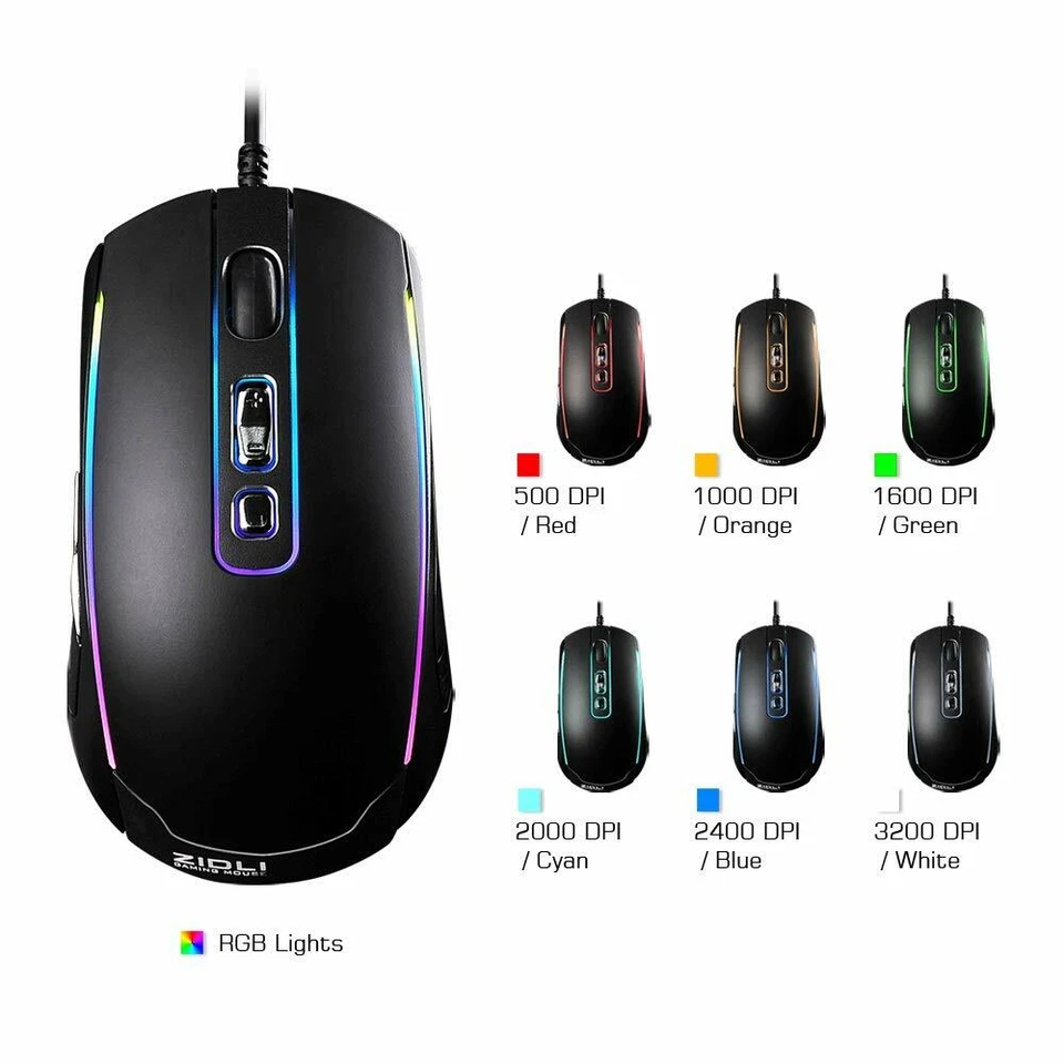 Gaming Mouse Wired,Ergonomic Game USB Computer Mice RGB Gamer Desktop Laptop PC  - Image 4 of 4