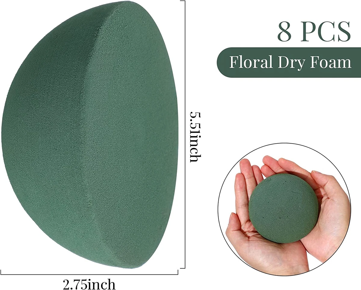 8 Pcs Half Ball Floral Dry Foam Green Floral Foam round Foam Block Dry