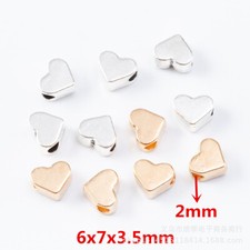 6 7 3.5MM Alloy Charm Little Heart Smooth surface Handmade Crafts 100pcs