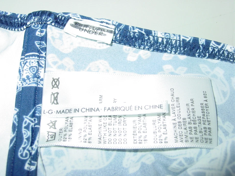 Женщин из под размер большой синий белый Бандо купальник верхний молнии спереди новый - Изображение 4 из 4