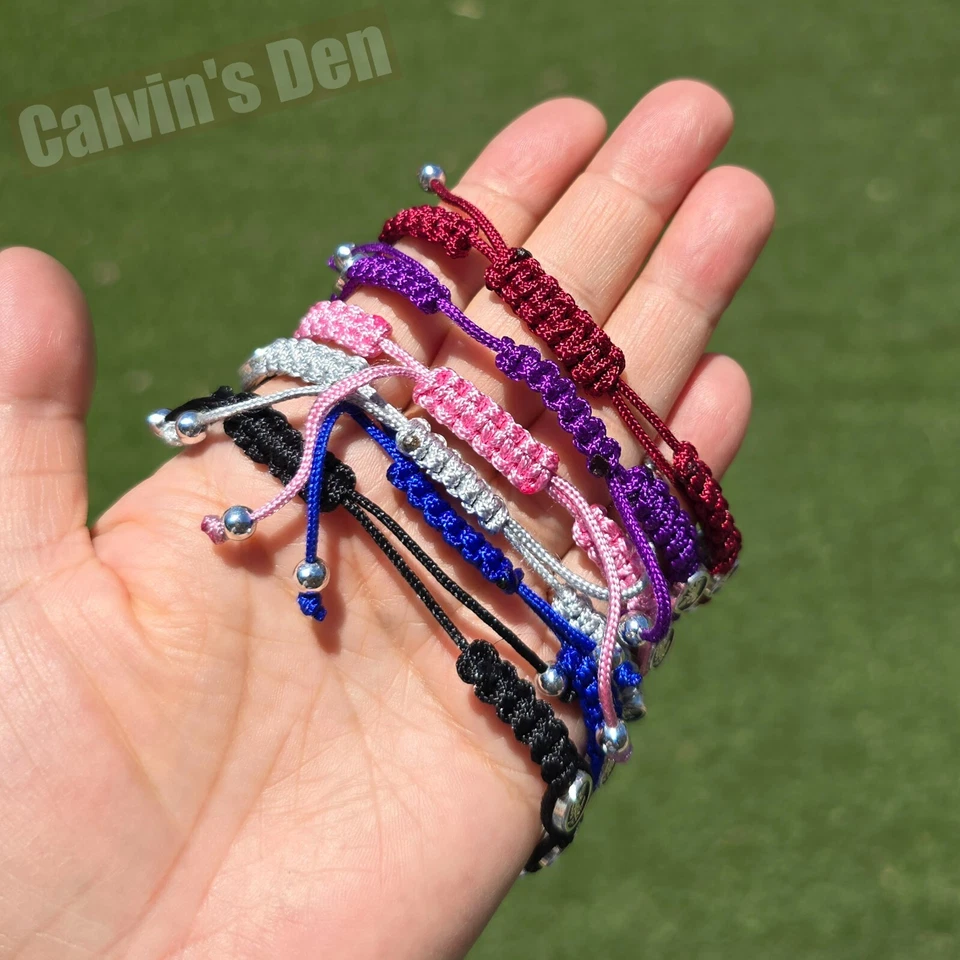 One Decade Knotted Cord Rosary Bracelet Miraculous Medals Adjustable Size Gift - Image 4 of 4