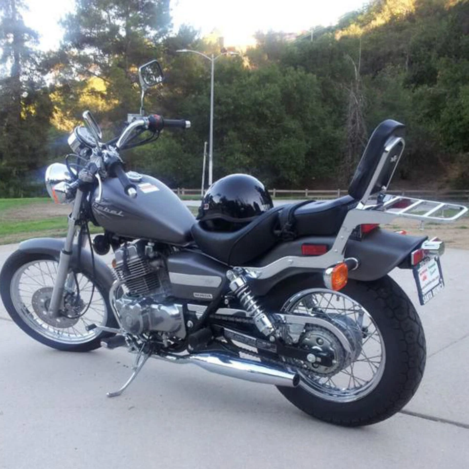 Respaldo barra Sissy con portaequipajes para Honda Rebel 250 CMX250C 1996-2015 Foto 2 de 4