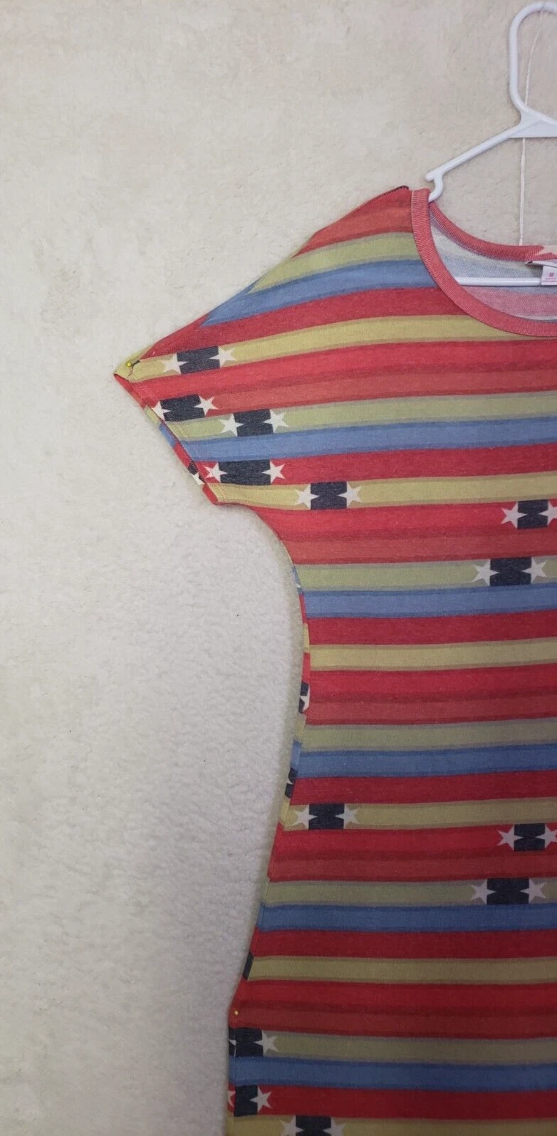 PALM ANGELS Abito donna LulaRoe rosa medio a righe misto cotone manica corta aderente svasato max