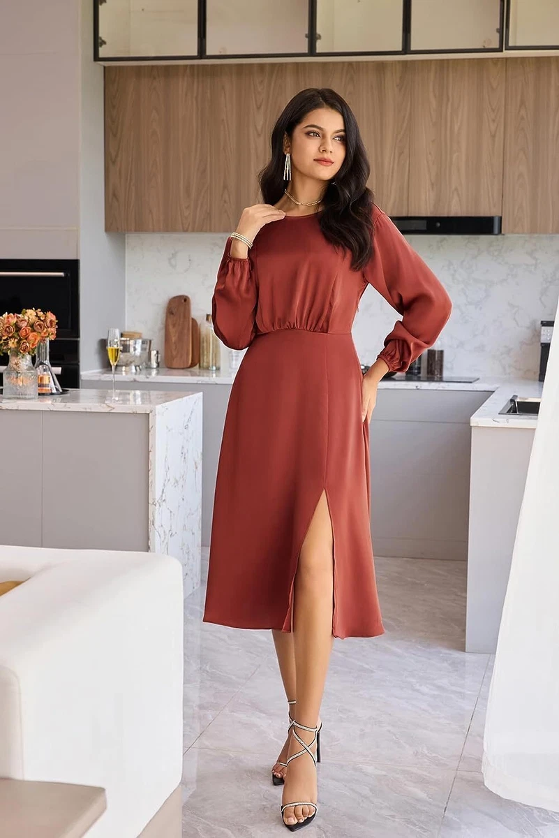 Dress long clearance sleeve wedding guest
