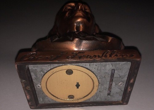 BENJAMIN FRANKLIN STILL BANK Franklin Savings Copper- VERY NICE PIECE Vintage - 第 7/9 張圖片