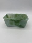 Vintage Marbled Green White Milk Glass Loaf Dish 6x4 Made In USA