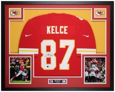 Travis Kelce Autographed & Framed Red Kansas City Jersey Beckett Certified