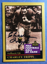 SIGNED CHARLIE TRIPPI AUTOGRAPHED 1991 ENOR FOOTBALL CARD-  HOF - CARDINALS