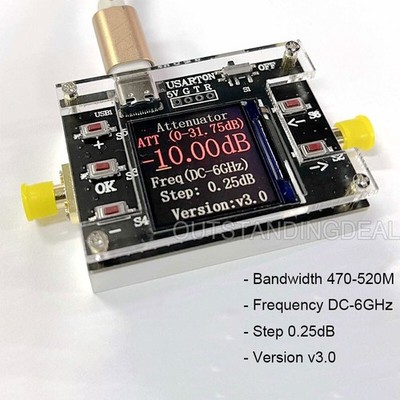 DC-6GHz Digital Attenuator 470-520M Bandwidth 0-31DB Step 0.25DB Reducing SNR ot