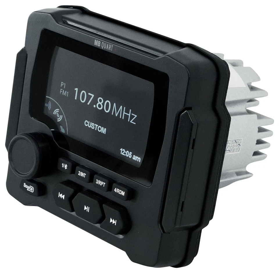 MB Quart GMR-LED Marine/Boat Receiver w/Bluetooth/USB+(2) 8" Black LED Speakers - Image 4 of 4