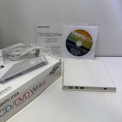 NEW Memorex Slim External CD/DVD Writer, DVD 8X, CDR 24X USB Powered Mac Windows