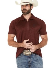 RANK 45  Men's Marfa Solid 1/4 Zip Polo Shirt - RMHO25K1-RD