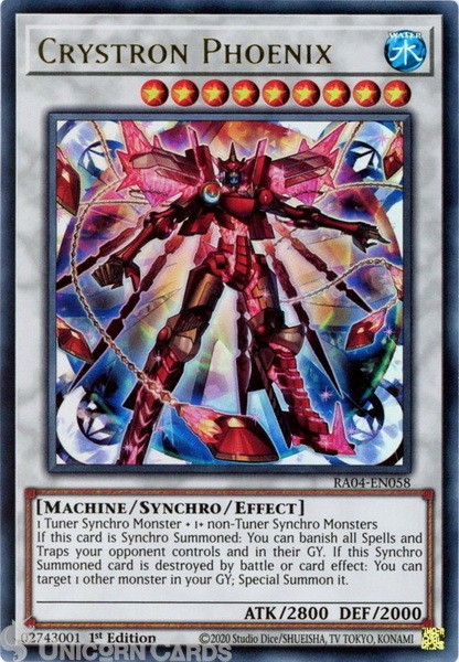 RA04-EN058 Crystron Phoenix : Ultra Rare 1st Edition Mint YuGiOh Card