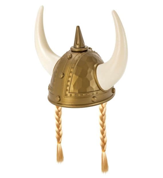 Adult Viking Spiked Helmet with Plaits