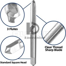 M6 X 0.75 Thread Tap Left Hand, HSS M6x0.75 Straight Fluted Machine Tap
