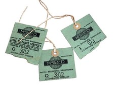 Midland Red Bus Coach Luggage Labels & Claim Ticket Bearwood Birmingham Vintage