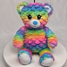 Build A Bear Rainbow Party Teddy Bear Plush Stuffed Animal 16  BABW