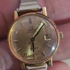 Vintage Omega Geneve 684 Automatic Womens Watch Gold Plated Date Swiss