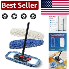 Professional Microfiber Dust Mop with Chenille Refill for Effortless Cleaning