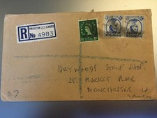 GB STAMPS 1955 ENVELOPE REGISTERED PRESTON WITH WILDINGS OVPT TANGIER & MOROCCO