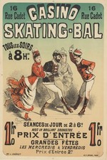    Vintage Skating-Bal Poster Circa 1875 - 24x36  - Retro Decor     200gsm