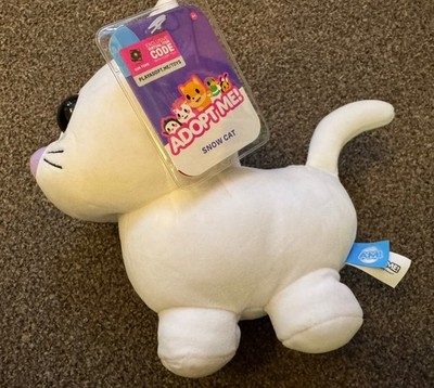 Jazwares Adopt Me! Plüsch Schneekatze Sammlerstück Stofftier mit virtuellem Code