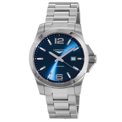 New Longines Conquest Quartz Blue Dial Stainless Steel Men's Watch L3.760.4.96.6