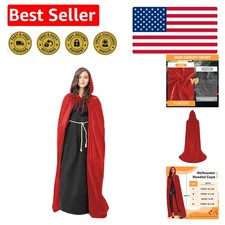 Luxurious Full-Length Hooded Velvet Cloak Cape for Elegant Halloween Costumes